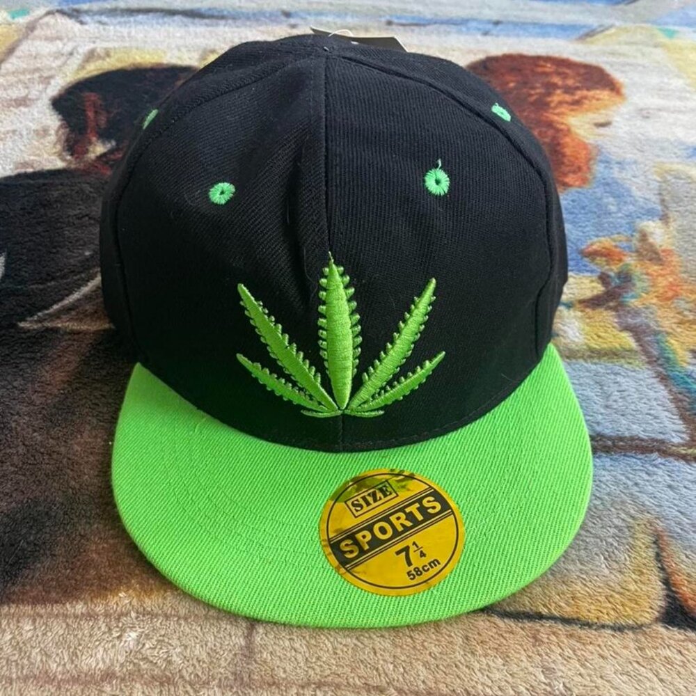 Men's Green and Black Hat